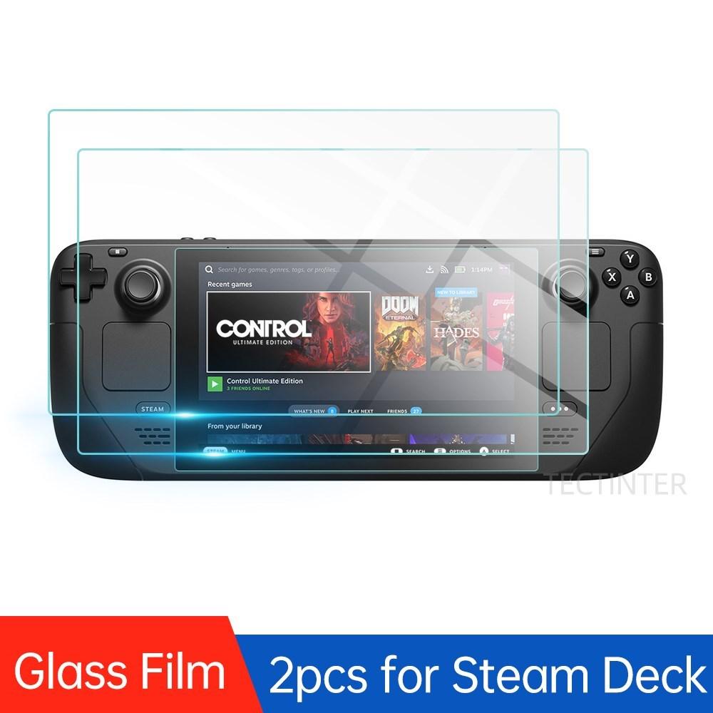 2 Packs Tempered Glass for Valve Steam Deck Console 9H Screen Protector Anti-Scratch Guard Film for Steam Deck Accessories