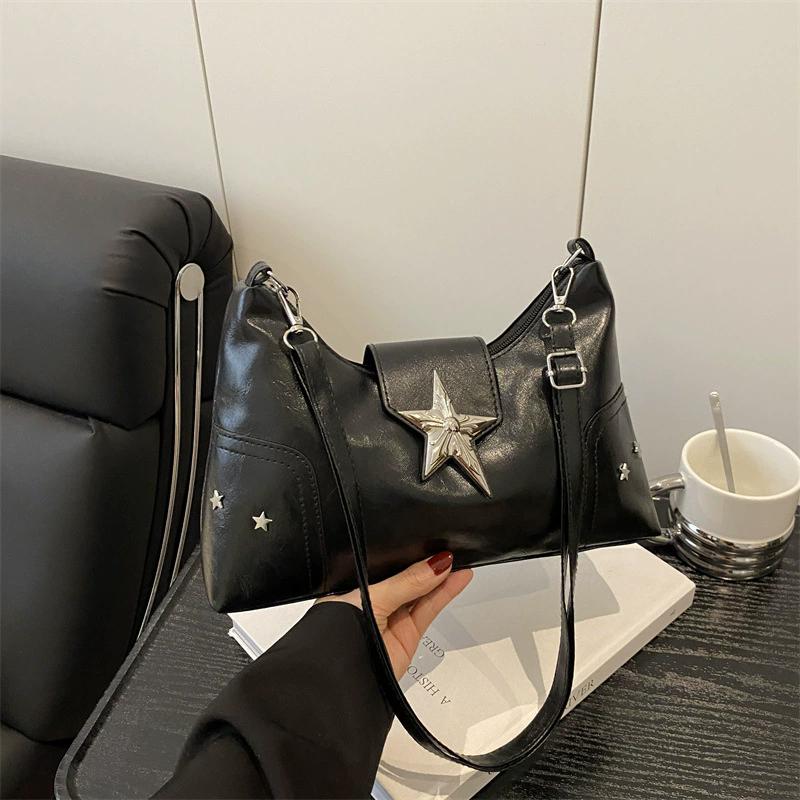 Punk Style Star Design Women Hobos Shoulder Bags Casual Y2k Cool Hot Girls Crossbody Bag Commuter Female Handbags Purse