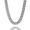Gu Meng 12mm Men's Cuban Necklace - European & American Style, Hip Hop Design, Alloy with Inlaid Diamond, Versatile Street Jewelry.
