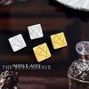 Brushed Geometric Earrings Lines Light Luxury Stud Earrings French Retro Ear Jewelry