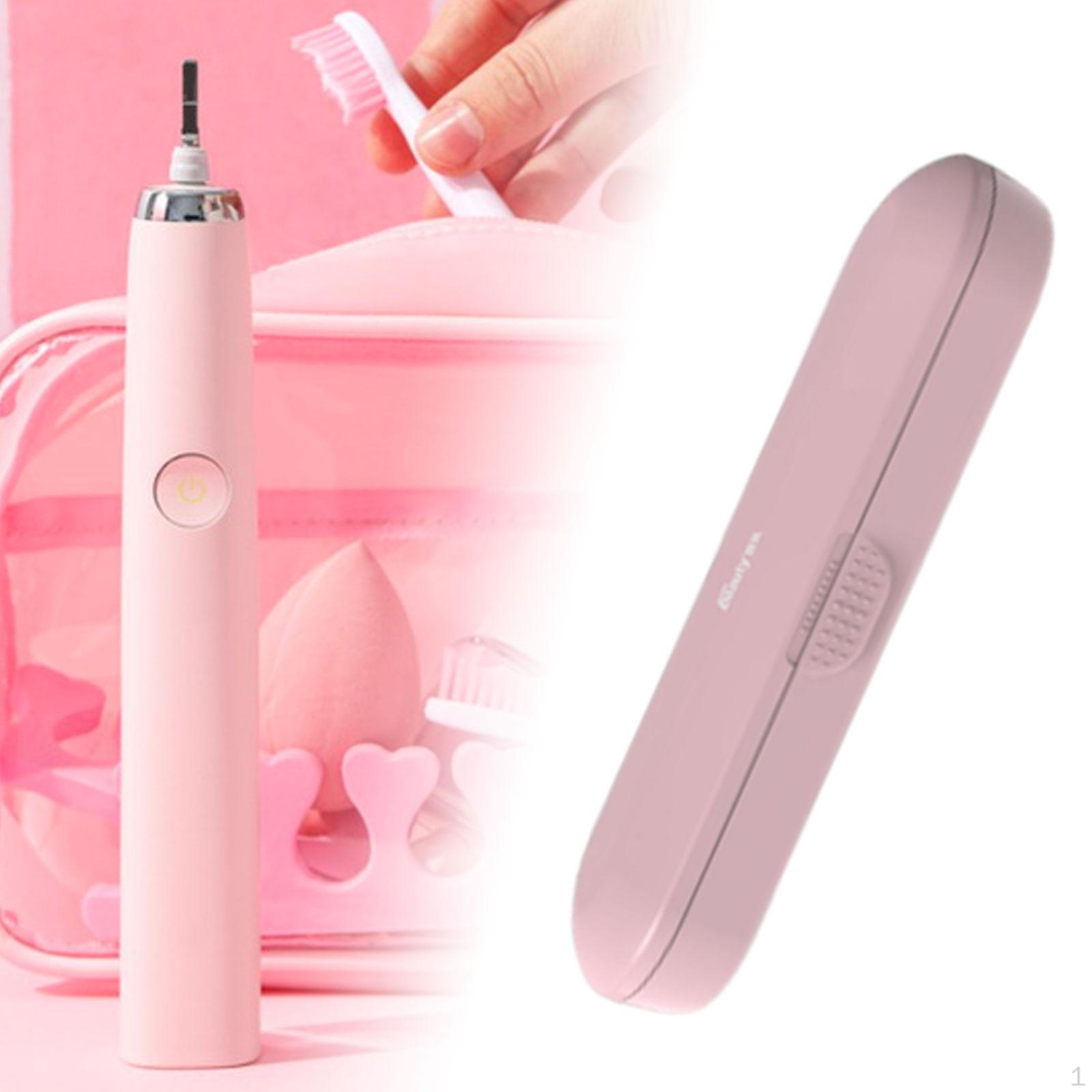 

Electric Toothbrush Travel Case Compact and Heads Holder рожевий
