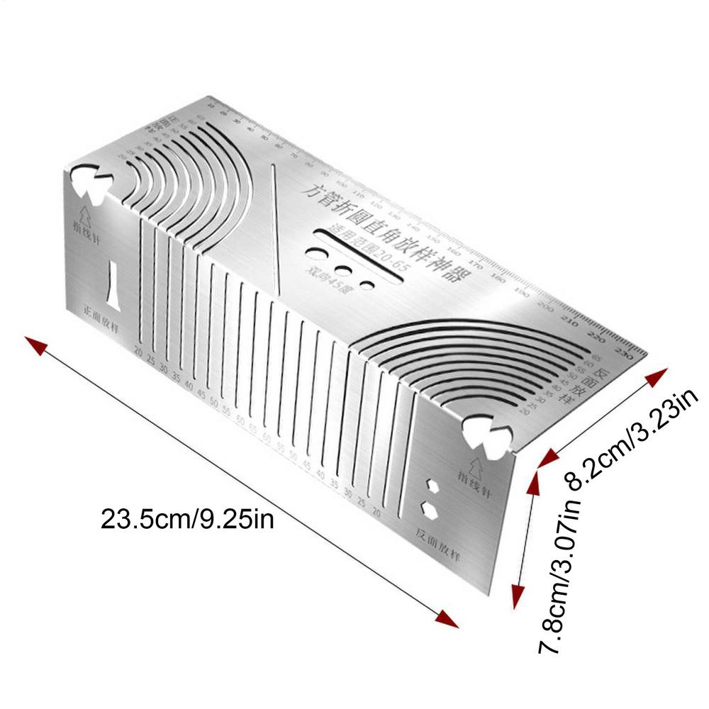 

Precision-Flex Angle Arc Marking Tool Metal Fabrication Pipe Saddle Cutting Guide All In 1 Measuring For Welding Metalworking срібний