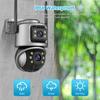 4K 8MP Wifi Camera PTZ Outdoor Dual Screens Human Detection Dual Lenses 4MP Security Protection IP Camera Audio iCSee App