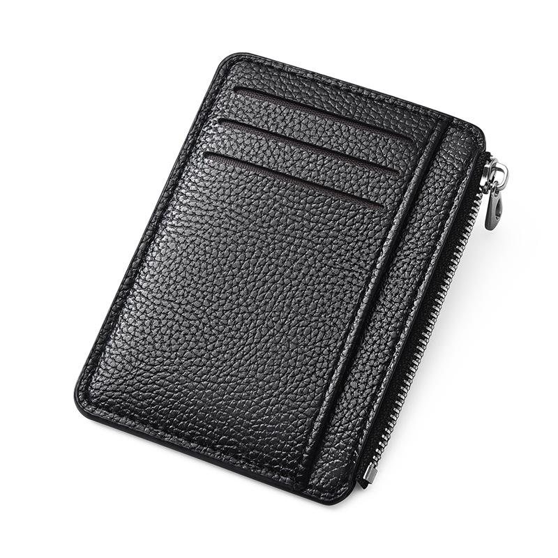 Portacarte Unisex in Ecopelle PU con Zip, Portamonete di Grande Capacità, Design Minimalista con Molteplici Slot per Carte.