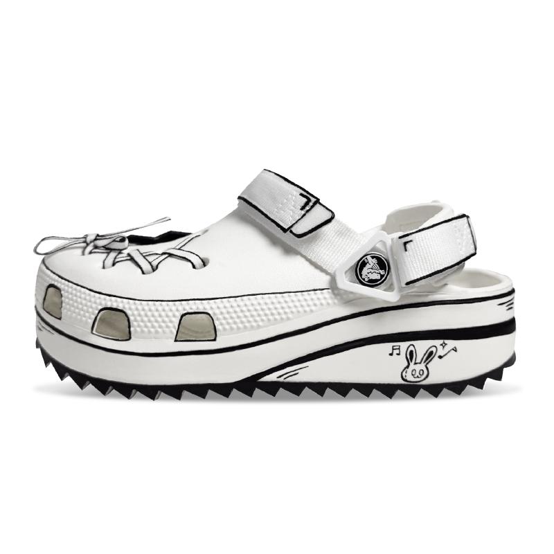 

Crocs Hiker Clog EVA Weekly Eight Rhapsody Comic Rabbit Cute Graffiti Trendy Versatile Hole Shoes Unisex White 36-37