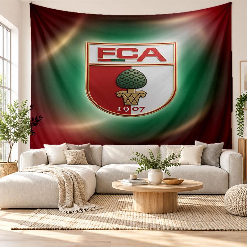 FC Augsburg FC Wall Tapestry, Soft Fabric Wall Hanging, Decorative Backdrop For Bedroom Home Wall Art