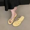 French wedge heel silver toe slippers women's summer wear 2025 new style beautiful temperament thin strap sandals sandals