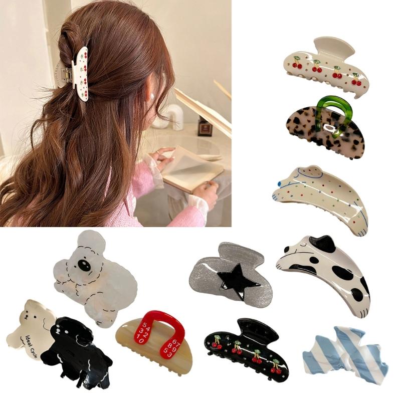 Trendy Acetate Hair Clip Strong Clasp For Long Hair Smooth Clip Lightweight Everyday Use