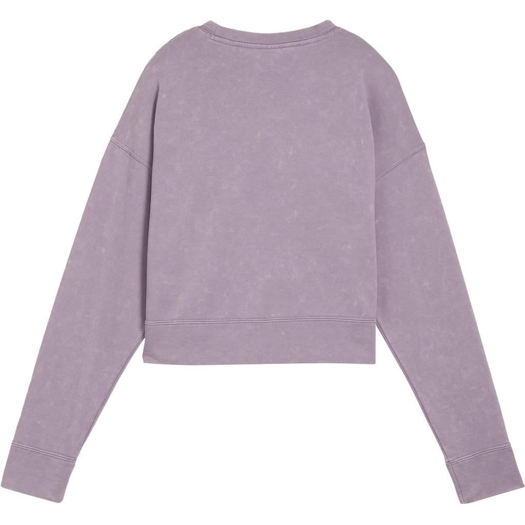 Puma Solid Color Logo Print Short Sleeve Drop Shoulder Sweatshirt Women tops Purple 626799-30