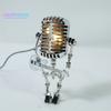 Microphone Robot Lamp Hold A Guitar Soft Lighting Plastic Handicraft Ornament Energy-saving Retro Robot Figurine LED Table Light Home Decoration