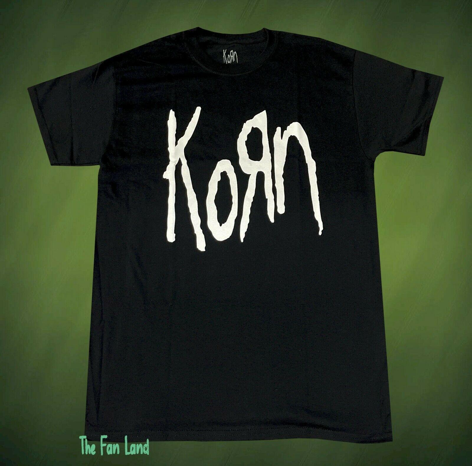 

Новый Korn Черный 90-х Винтаж Ретро Мужская футболка Футболка Повседневная футболка