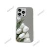 ins wind tulip flower suitable for iphone15 premium mirror mobile phone case 17pro women's makeup mirror
