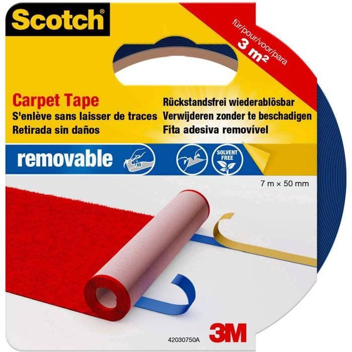 Odnímatelná lepicí páska - Scotch - 50 mm x 7 m - Černá - Smíšená - Koberec