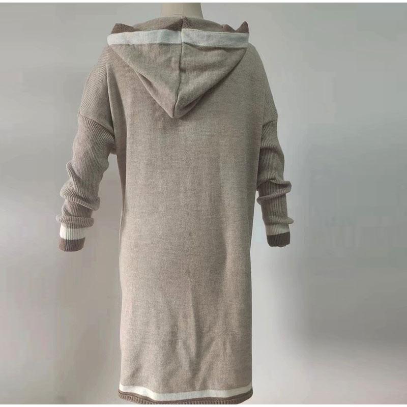 Thick Hooded Knit Women Cardigan Sweater Spring Autumn Winter Knitted Soft Loose Coat Long Cardigans