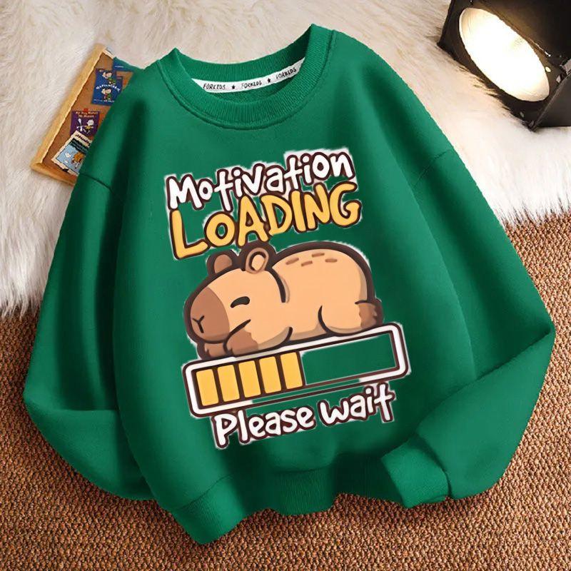 Süßes Capybara Sweatshirt für Kinder, lässiges Oberteil für Jungen und Mädchen Frühling und Herbst