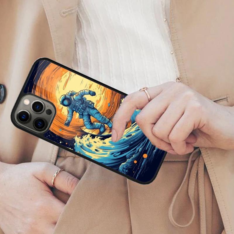 Surfing Spaceman Magnetic Phone Case For APPLE iPhone 17 Air 16 14 13 12 Pro Max 15 Plus Wireless Charge With MagSafe Cover