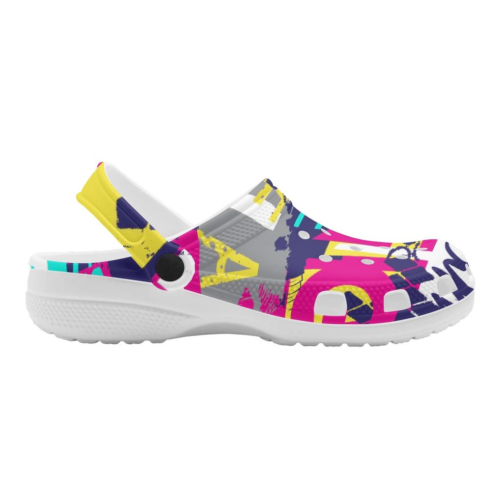 Colorful Printed EVA Clogs Women Men Slip On Breathable Garden Shoes Lightweight Beach Pool Bathroom Home Wear Indoor Outdoor Use