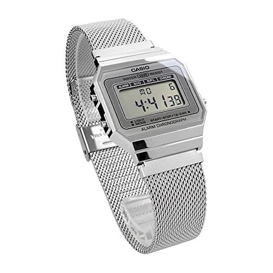 [Casio] CASIO Digital Watch Vintage Series A700WM-7A Metal Mesh Band Men's Women's Silver Overseas Model [Parallel Import]