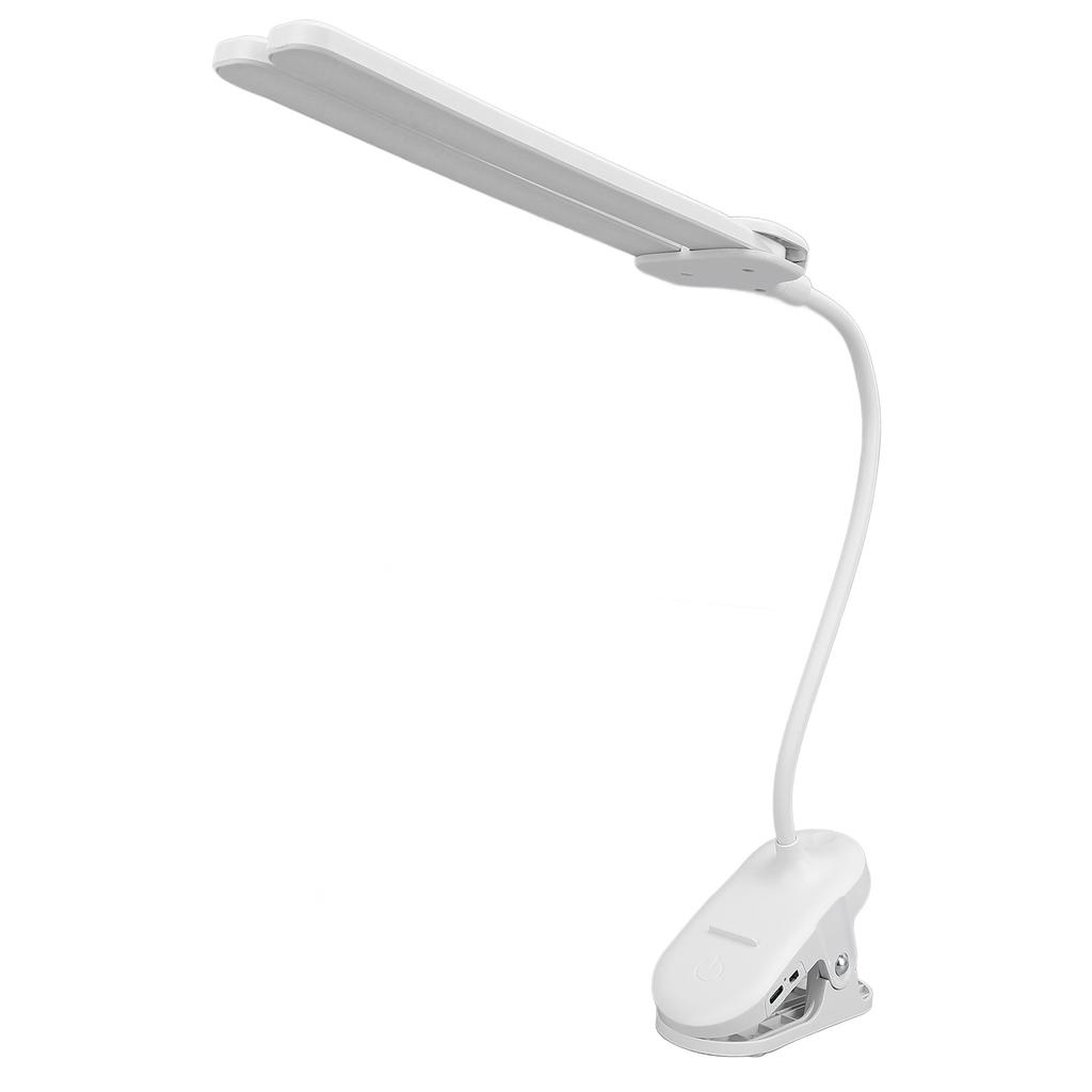 Dual Head LED Desk Lamp with Clamp 4000mAh Battery Operated 3 Lighting Modes Dual Head Bright Eye Care Light for Work