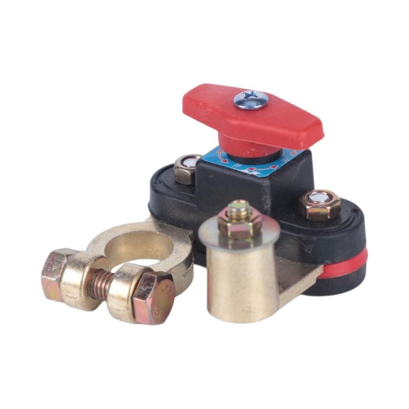 Car Battery Disconnect Control with Cutoff Knob and Wrench, Metal Terminal Hardware for Long Term Parking, Maintenance and Battery Power Disconnect