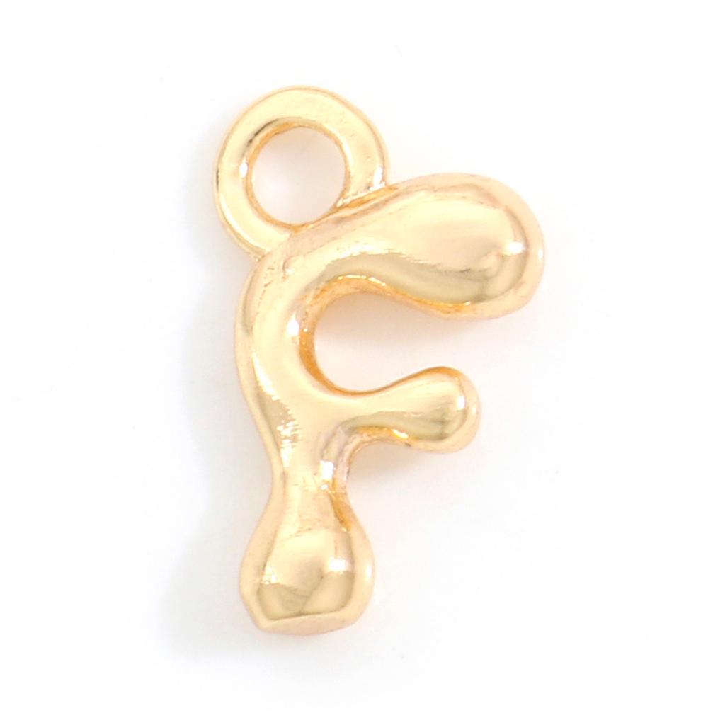 3 Piece Brass Charms 18K Real Gold Plated Capital Alphabet/ Letter Message " A-Z " Pendant Accessories DIY Personalized Jewelry