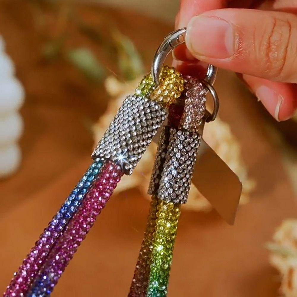 Glitzer Strass Handy-Lanyard Helles Anti-Verlust Handgelenkband Handyzubehör
