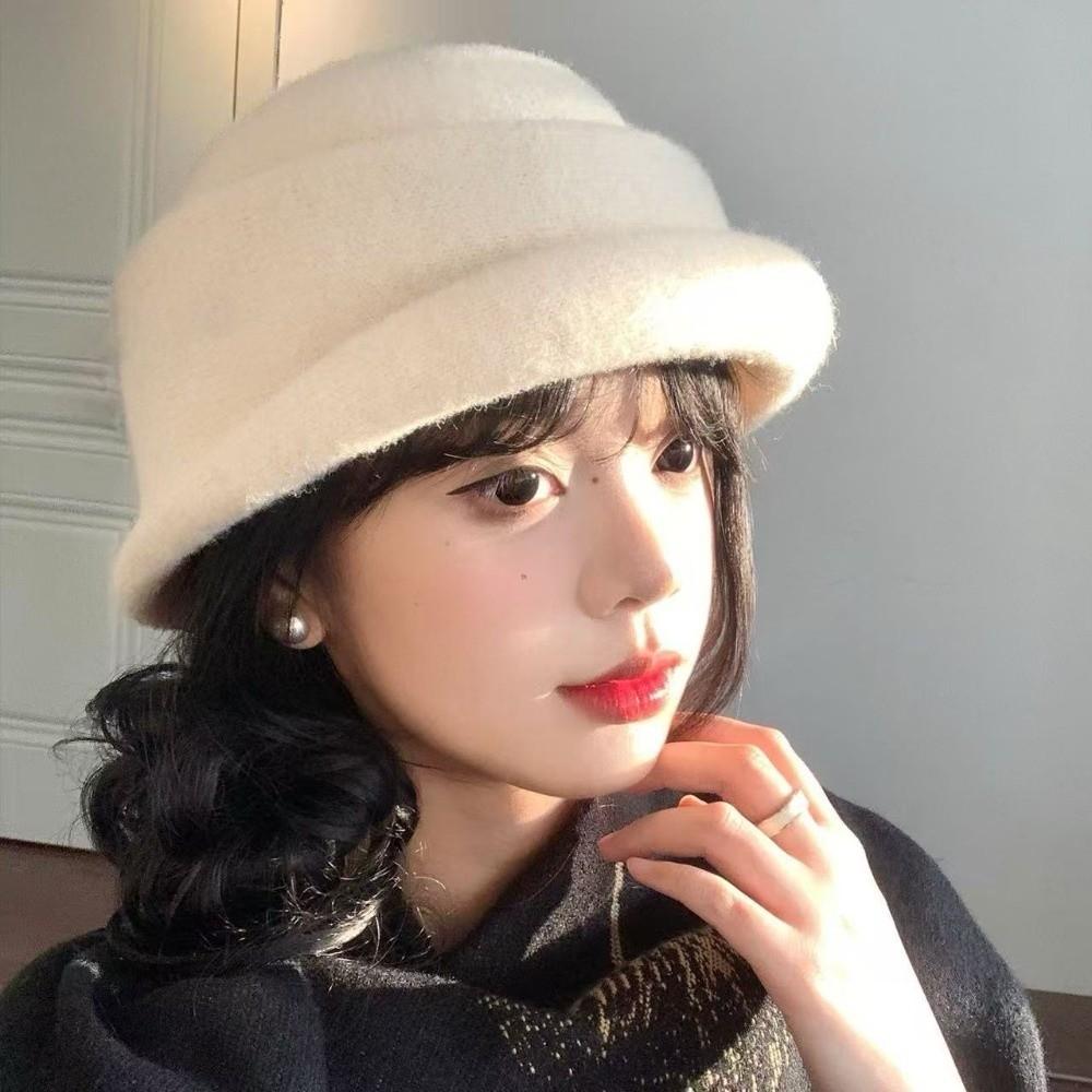 Versatile Woolen Rolled Edge Cap Beret Woolen Formal Hat Princess Hat British Top Hat  Banquet