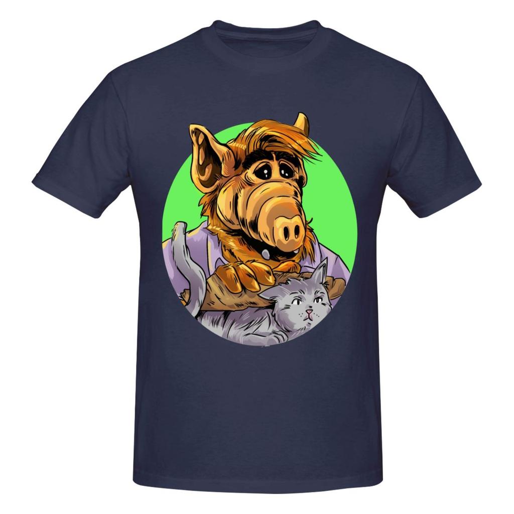 Unisex Funny Alf Eat Cat Trendy T Shirt Vintage Cotton Crewneck Unisex Tshirt