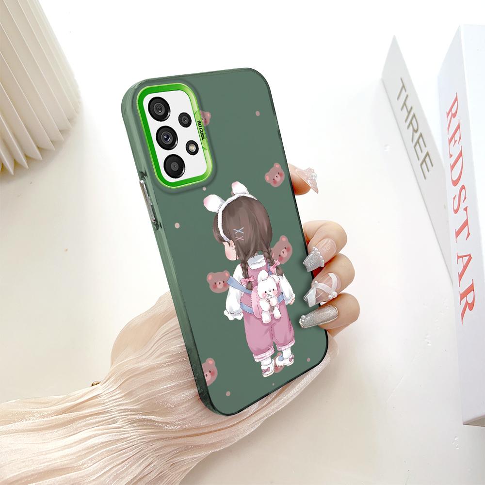 Painted Pattern Colorful Sliver Double Sided Hard Shell Shockproof Anti-fall Phone Casing for Samsung