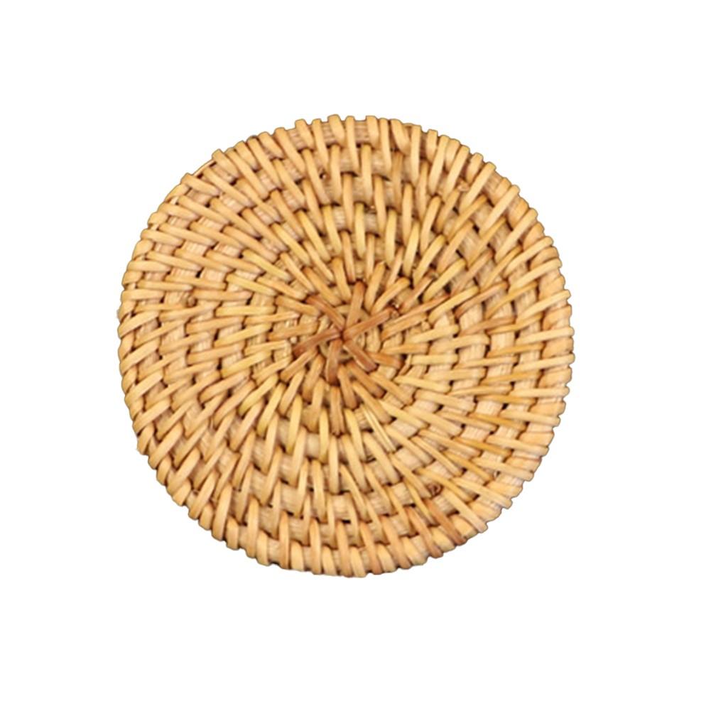 Insulation Pads Rattan Coasters Easy Maintenance Environmentally Friendly 8cm