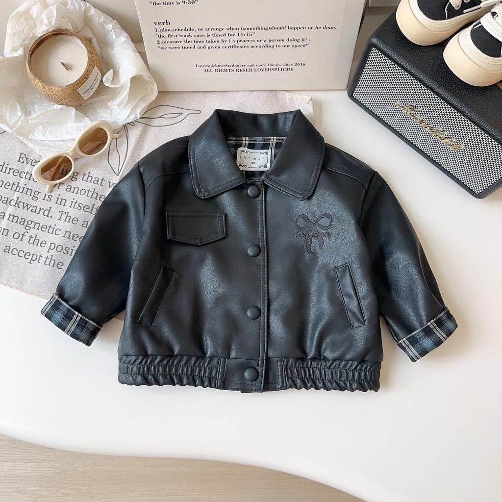 Korean-Style Girls' Leather Jacket - Spring/Autumn Fashionable Casual Coat BQB015