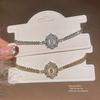 Geometrischer Zirkon Runder Anhänger Vintage Verstellbares Armband Für Frauen Geschenkideen