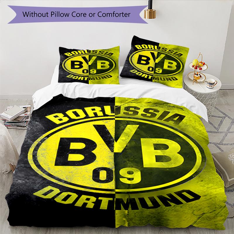 3pcs Football Team (5) Design Cover Set - HD Printed Bedding with 1 Cover and 2 Pillowcases - Perfect for Home and Dorm Decor