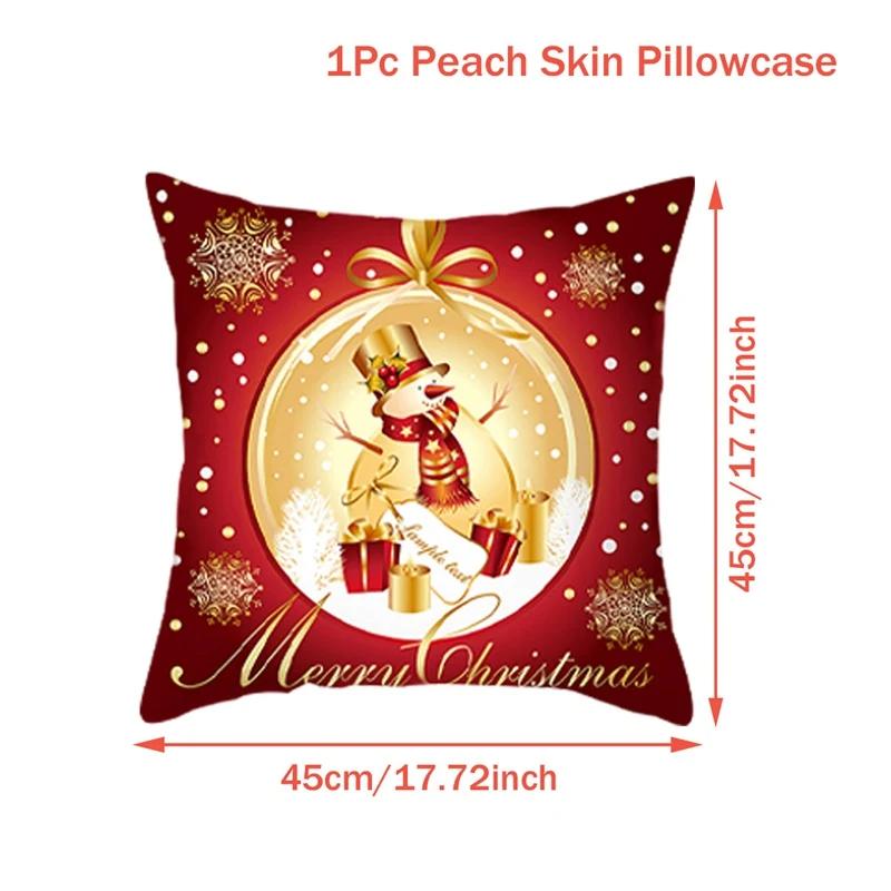 Christmas Cushion Cover Merry Christmas Decorations for Home 2026 Christmas Ornament Navidad Noel Xmas Gifts Happy New Year 2026