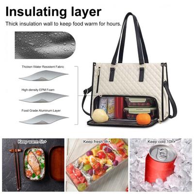 Bolso Tote 2 en 1 Bolsa de Almuerzo para Mujeres Laptop de 15.6 pulgadas Bolsa de Almuerzo Bolso Tote Grande