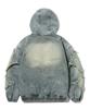 Trillion Star Applique Damaged Wash Denim Jacket (Beige Blue)