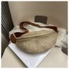 Women'S Stylish Woven Chest Bag - Light Brown, Breathable Crossbody Sling Phone Pouch with Zipper Closure, Versatile Waist Pack for Beach, Sports