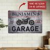 Custom Vintage Motorcycle Garage Metal Sign Personalized Name Wall Art Decor