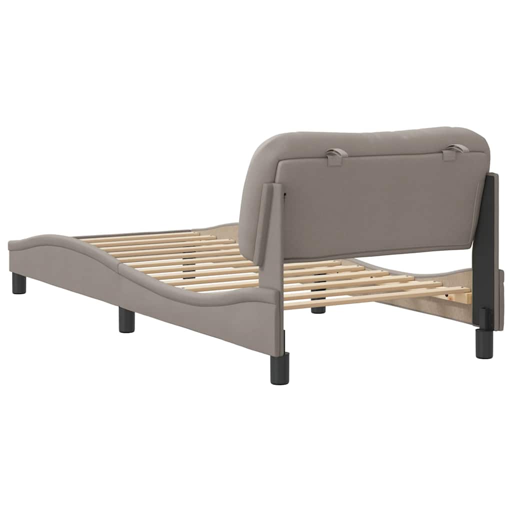 Bed Frame without Mattress Hvar Taupe 90x190 cm Fabric