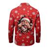 Men's Long Sleeve Golf Shirt Quick-Dry Mesh Casual Top with Christmas Print for Holiday Wear