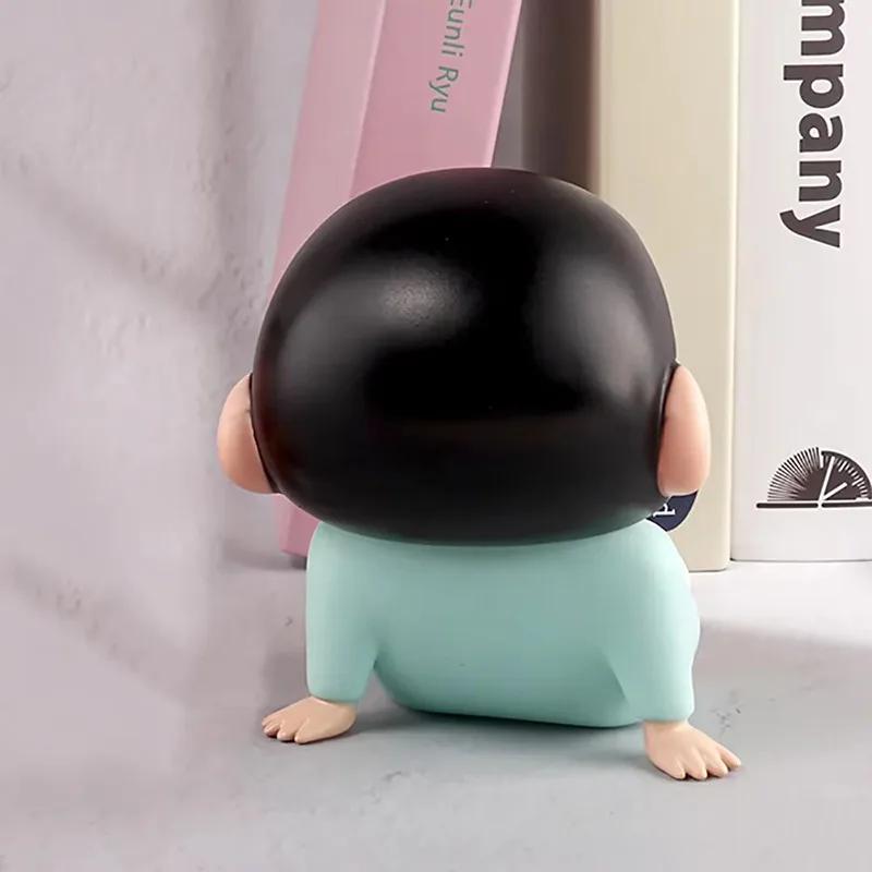 Shin-Chan Anime Phone Holder Cute Watching TV Style Stand Cartoon Ornament Kawaii Desk Decoration Doll Gift for Birthday Office