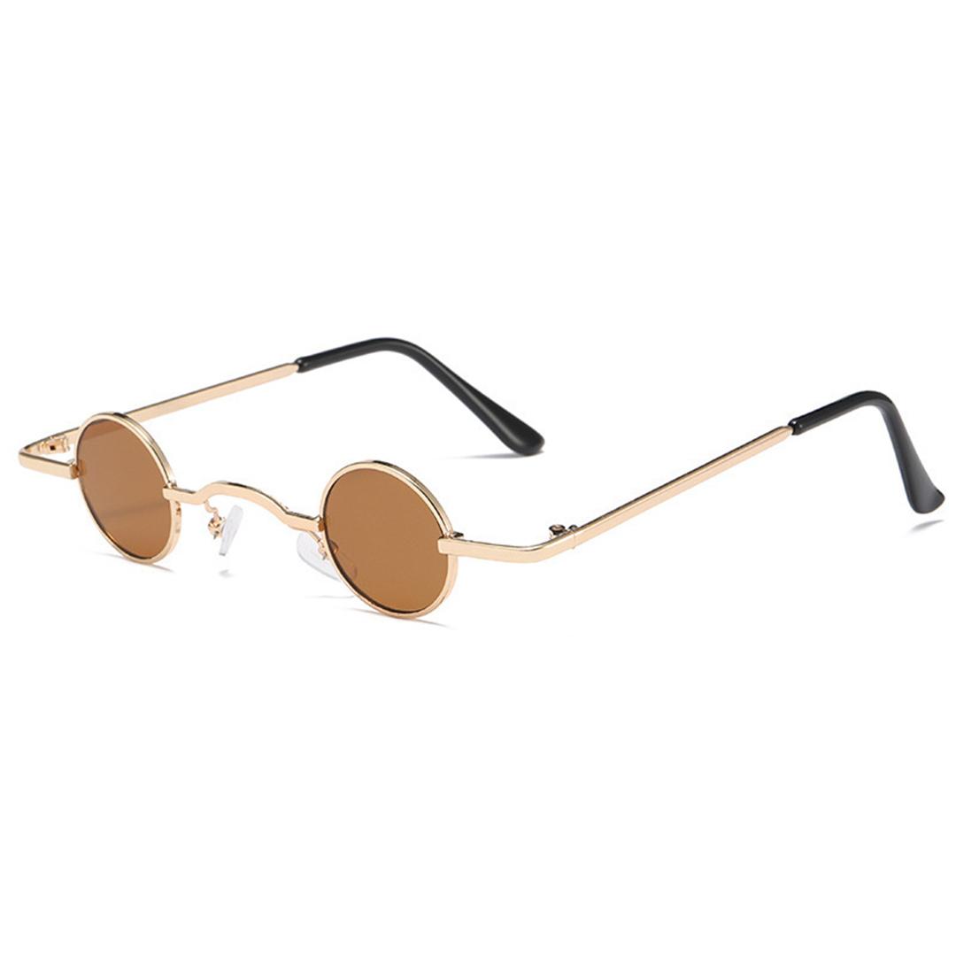 

A pair of pc punk round retro sunglasses for men and women ultra-small box hip-hop concave sunglasses Prince glasses