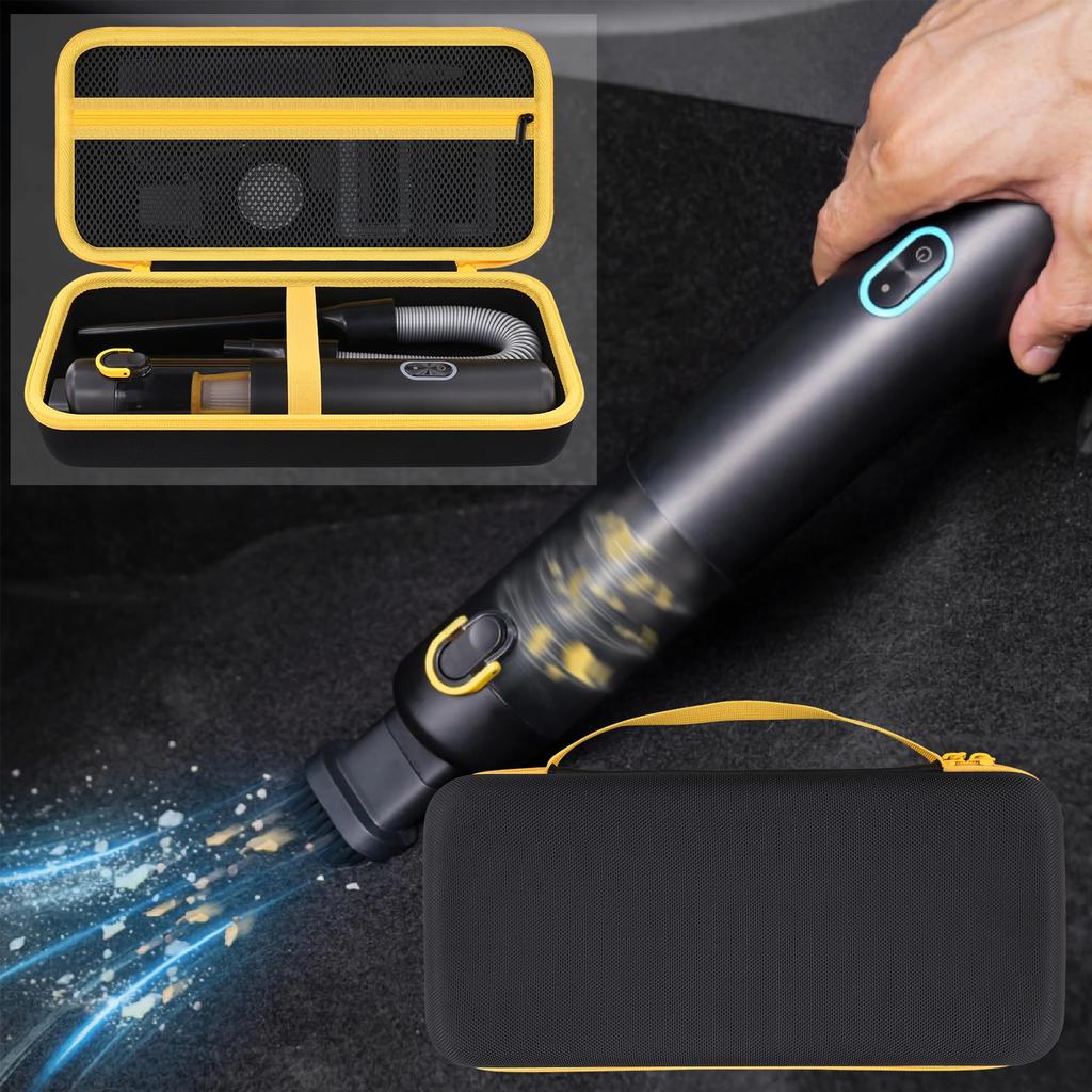 (Case Only) Fanttik Slim V8 Apex/Mate Handheld Vacuum Cleaner, Car Vacuum Cleaner, Home Keyboard Storage Case, Yellow Zipper - Aenllosi