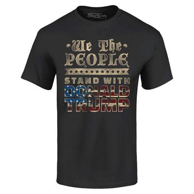 Wir das Volk stehen zu Donald Trump T-Shirt Amerikanische Flagge Shirt
