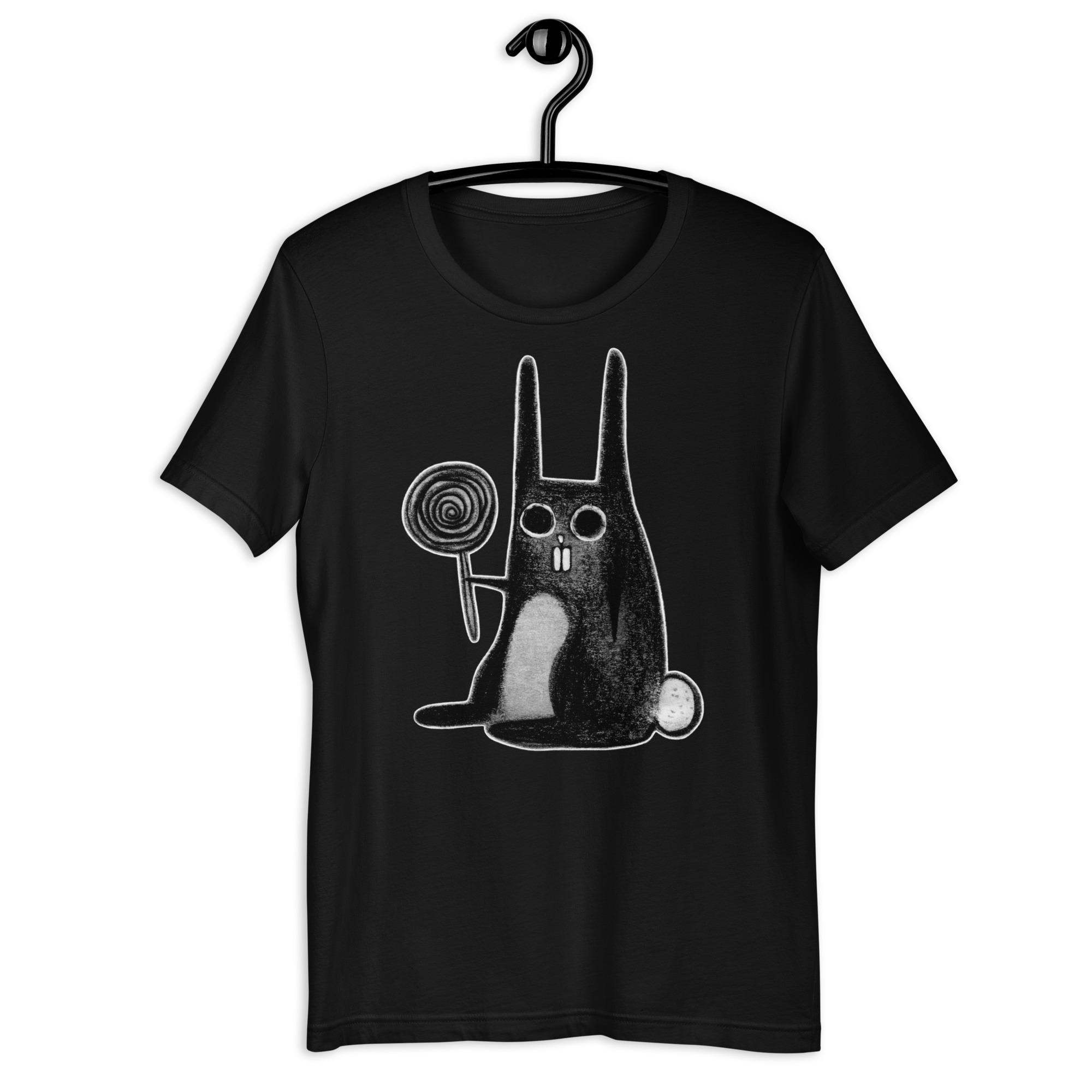 

Fashion Weird Rabbit Kawaii Folk Art Gothic Rabbit Lover Birthday Gift Creepy Cute Funny Lollipop Candy Goth Bunny Men Tee 4XL