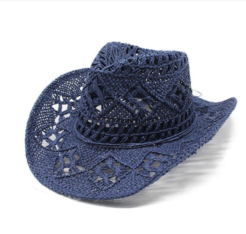 Maranta Handwoven Hollow Out Denim Sun Hat With Wide Brim For Summer Sun Protection