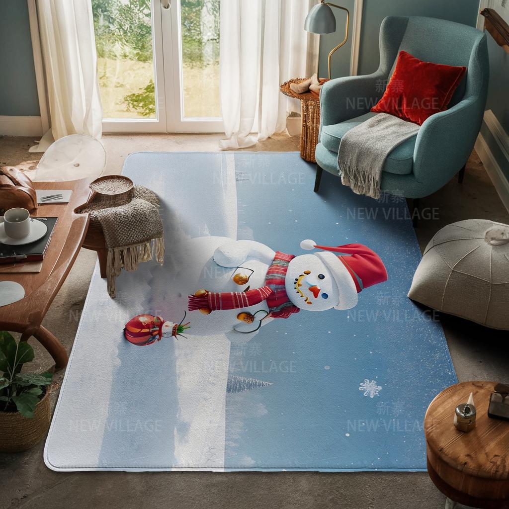 House Entrance Carpet Home Door Mat Living Room Bath Foot Bathroom Non-slip Water Absorption Rugs Bath Merry Christmas Winter