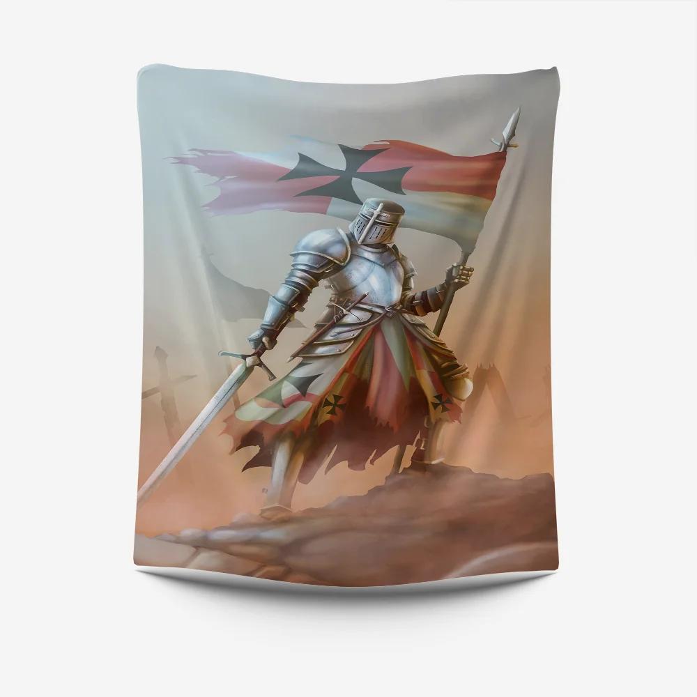 

Medieval Knight Tapestry Crusader Warrior Design Perfect for Historical Themed Room Decor Large Wall Hanging Artwork 74x94cm(29x37in)
