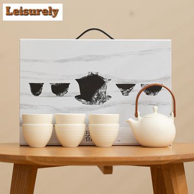Yuecai Lifting Handle Tea Set Complete Set Antique Tea Ceremony Set Household Tea Brewing Teapot And Tea Cup Set Teaset Craft
