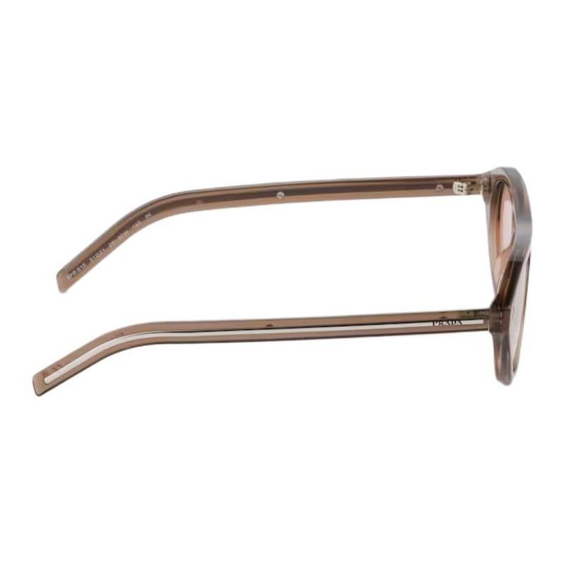 Prada Monogram Refined Details Acetate Oval Sunglasses Women's Transparent Clay